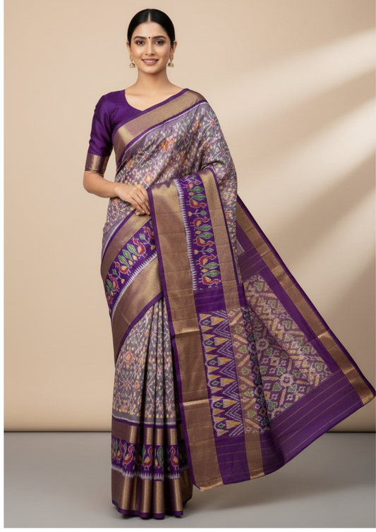 Elegant Ikkat Silk Saree | Bridal Collection | Silk Marked