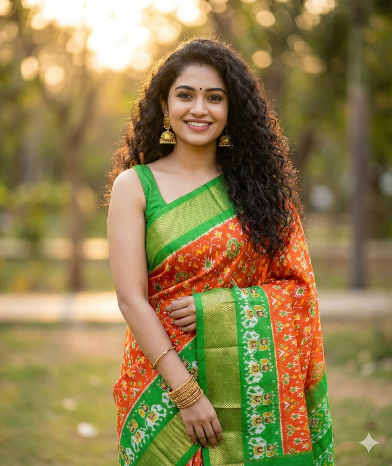 Premium Handwoven Ikkat Silk Saree – Timeless Heritage Elegance