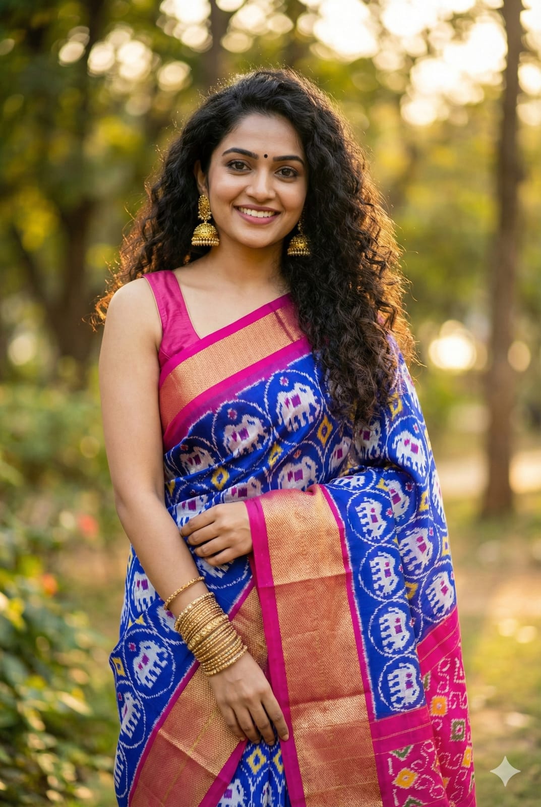 Elegant Blue Ikkat Silk Saree for Special Occasions | Silk Marked | My Indian Vogue