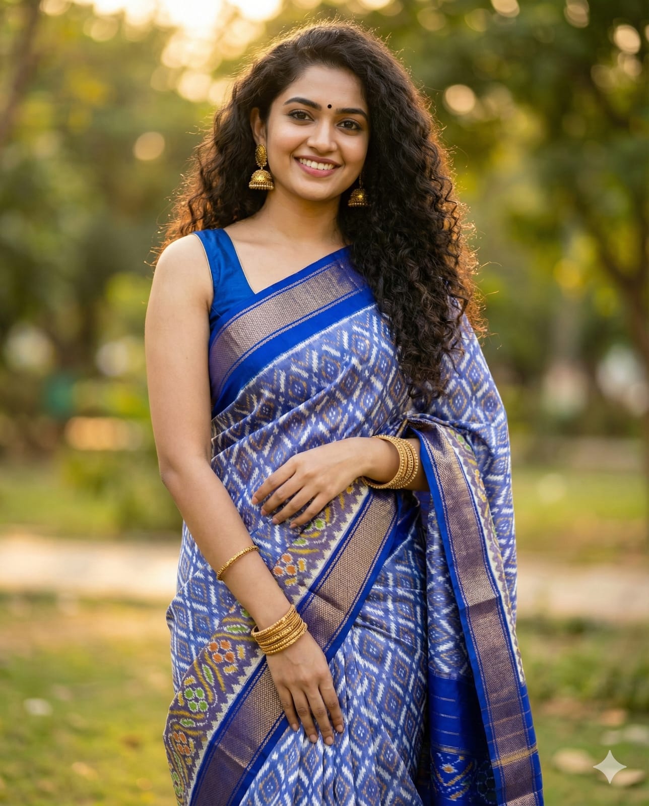 Festive Handwoven Ikkat Silk Saree | My Indian Vogue