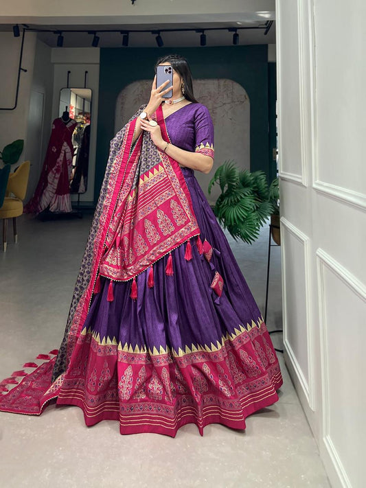 purple Dola Silk Chaniya Choli