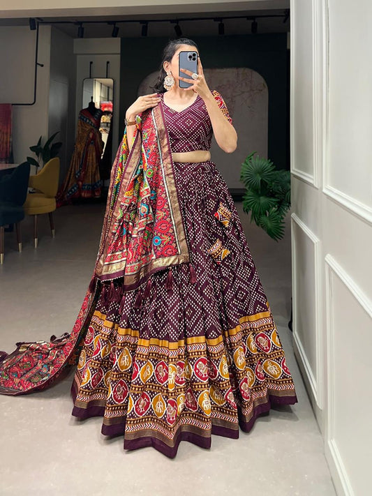purple Dola Silk Chaniya Choli
