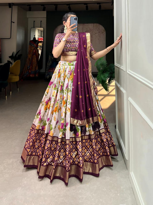 floral purple saree silk ethnic wear