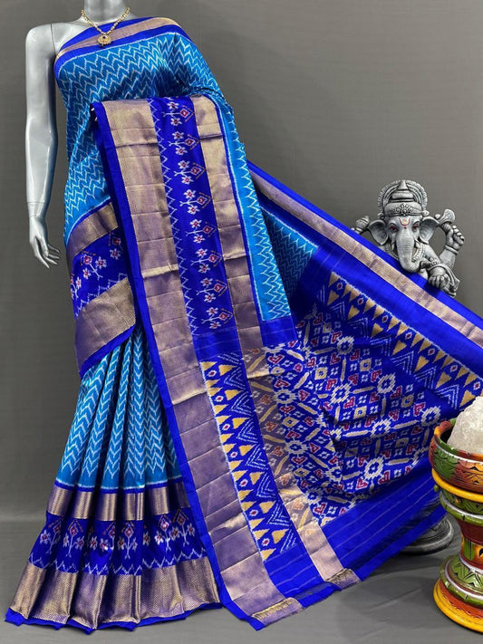 Blue Ikkat Silk Sarees