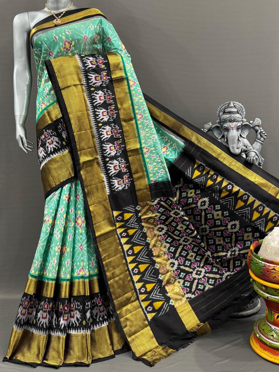 Green Ikkat Silk Saree 