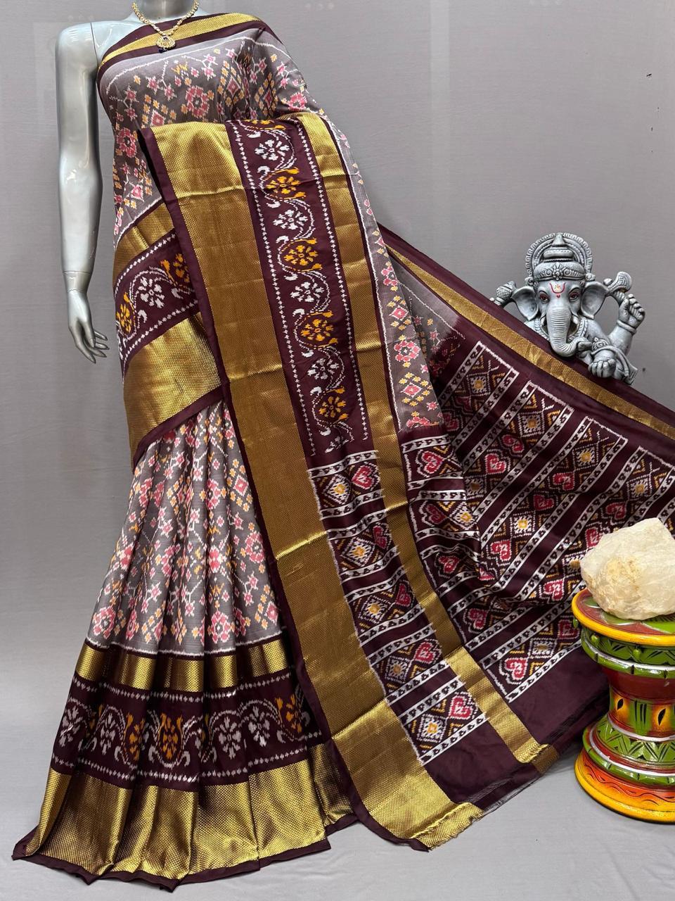 ikkat-silk-sarees-brown