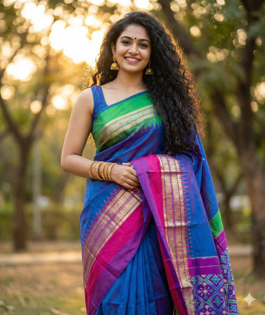 Handwoven Luxury ikkat silk saree | Silkmarked | My Indian Vogue