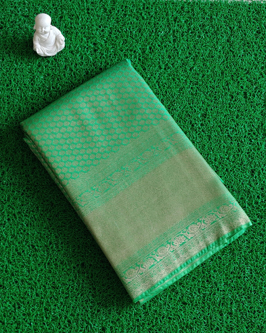 Leaf Green Semi Silk Saree