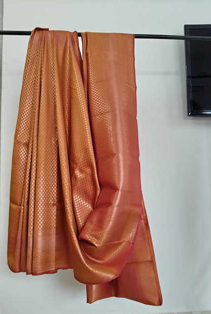 Mustard Yellow Semi Silk Saree