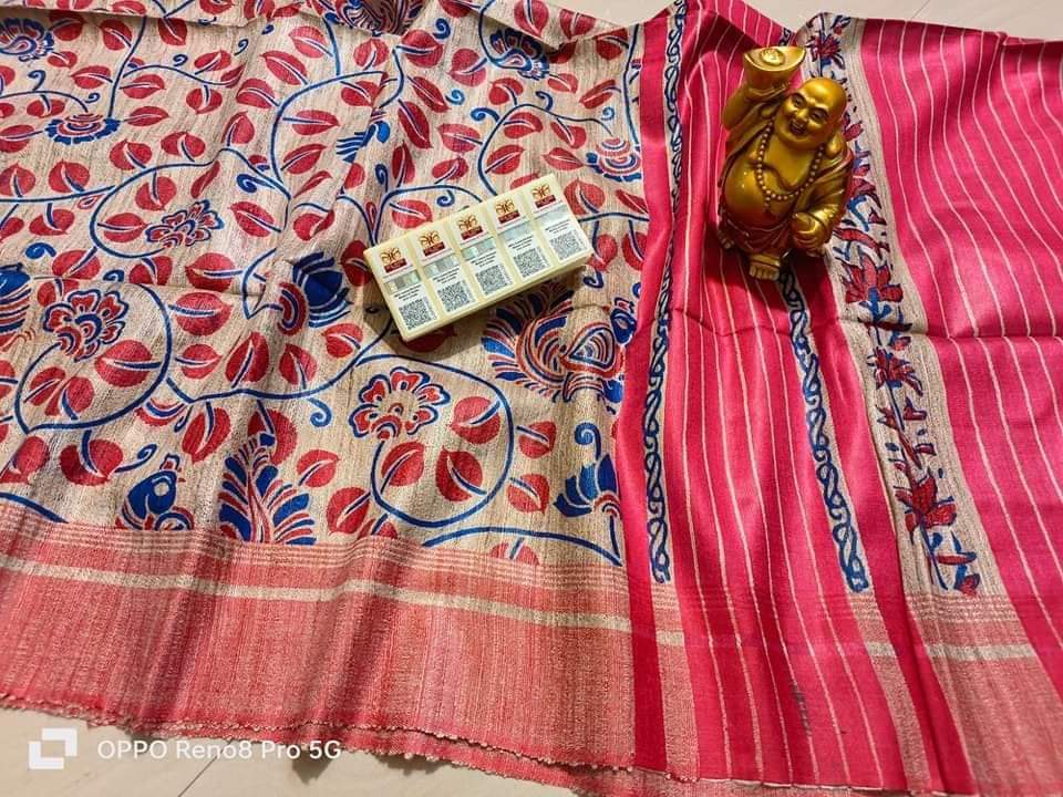 Pink Tussar by Ghicha Silk Saree