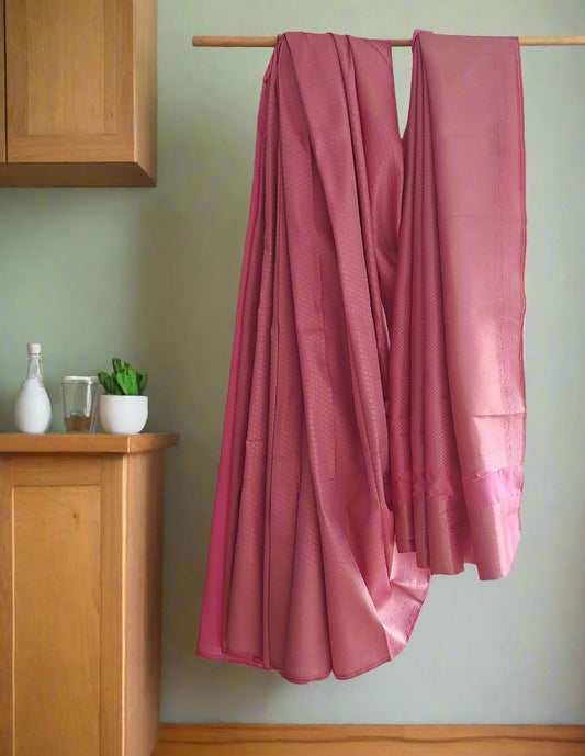 Pink Semi Silk Saree