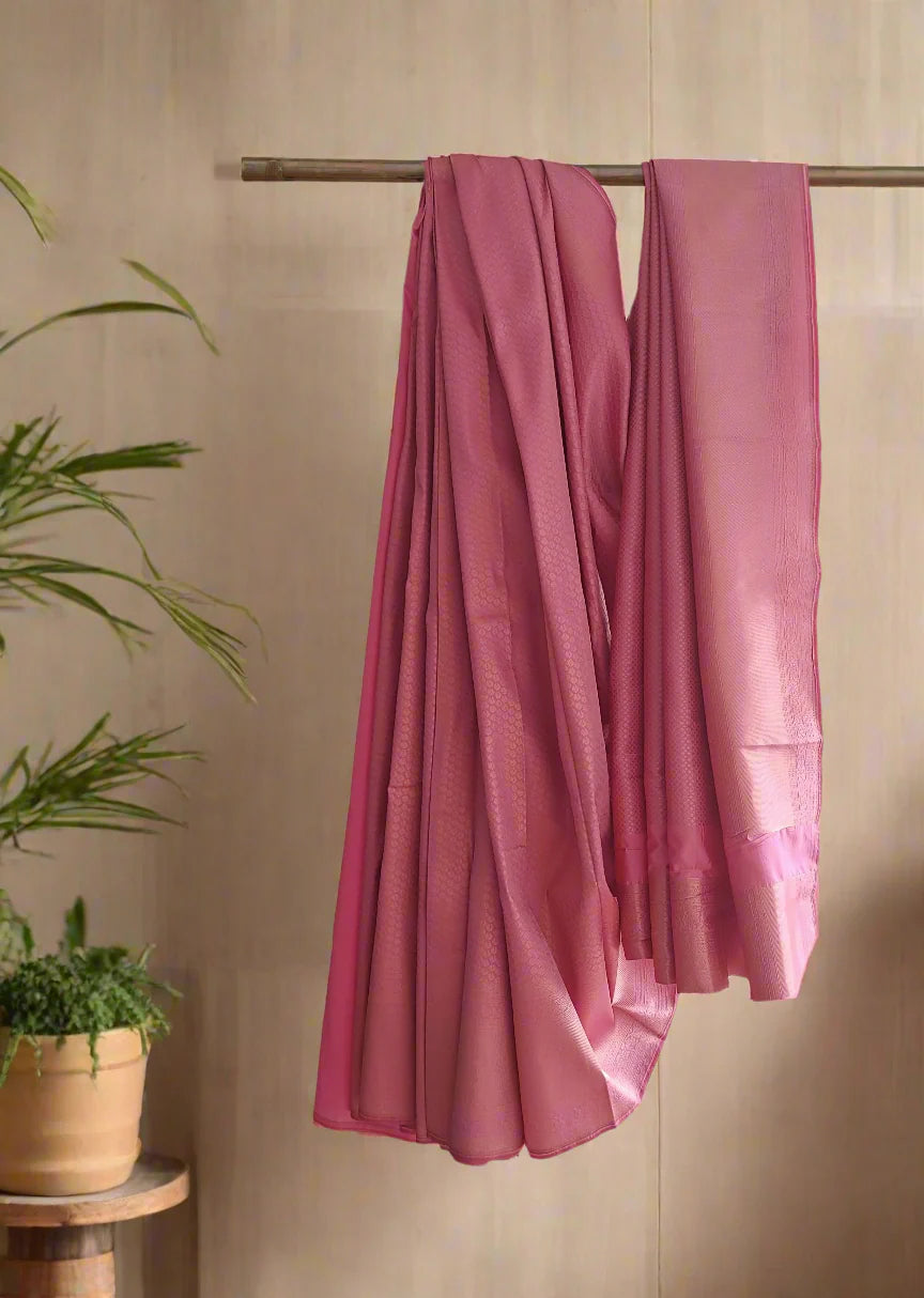 Pink Semi Silk Saree
