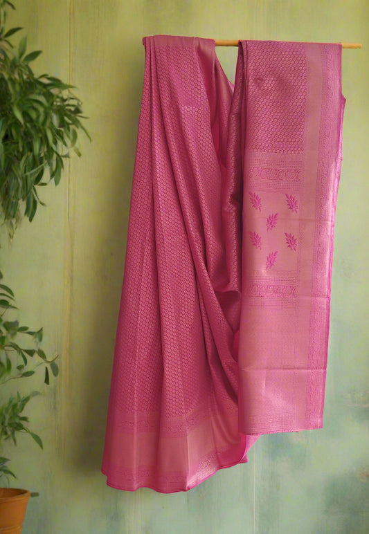 Pink Semi Silk Saree