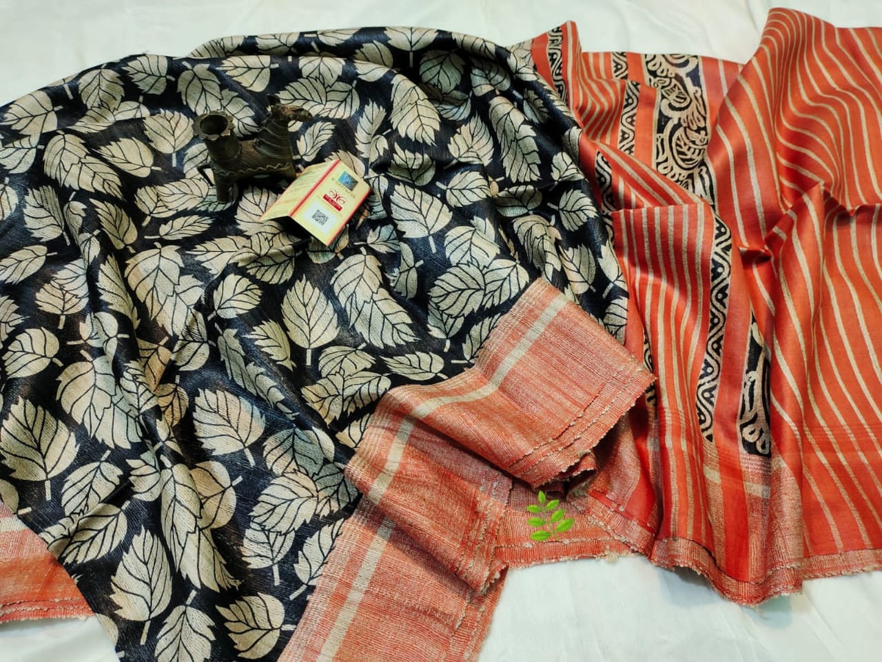 Block Printed |Tussar Ghicha Silk Saree | My Indian Vogue